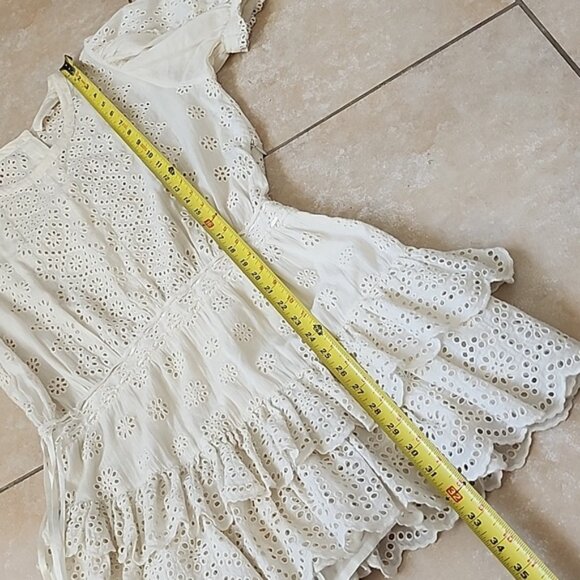 Loveshackfancy Cream Eyelet Lace Dress Size Small - Picture 7 of 11